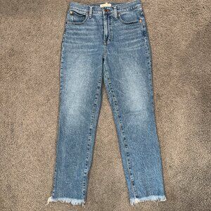 MADEWELL THE PERFECT VINTAGE JEAN - Raw Hem - Medium Blue Wash- EUC - Women's 27